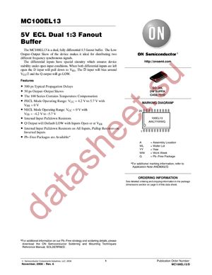 MC100EL13DWG datasheet  